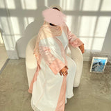 Peach Open Abaya (without slip dress)