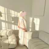 Peach Open Abaya (without slip dress)